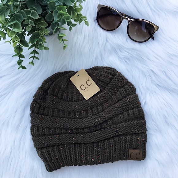 olive green knit hat